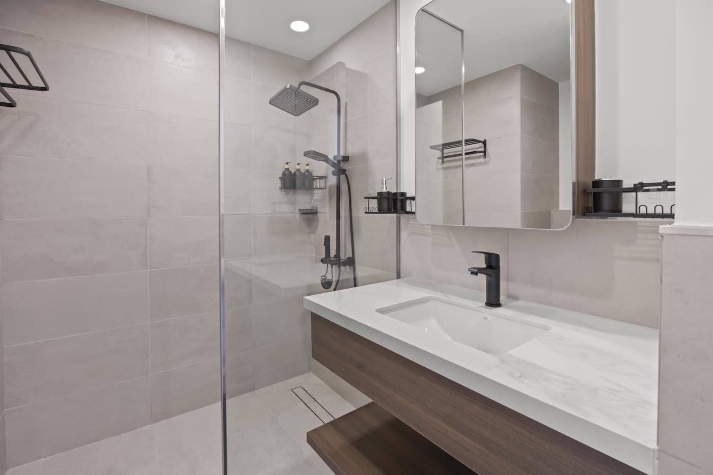 Editorial stock image representing a clean modern washroom